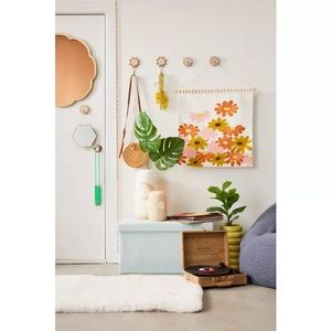 Wild Sage Embellished Knit Boho Flower Floral Tapestry hanging